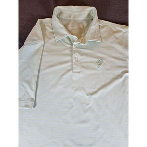 Vineyard Vines Polo Shirt‎ Mens Green Blue Striped SS Performance Golf Tennis